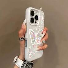 Phone Case: High-Quality  Butterfly - Gentle and Soothing Jelly-Touch Magnetic Wireless Charging Phone Case, Scratch-Resistant Shell, Unisex, Perfect Gift for Friends and Family. Suitable for  17/17 Pro/17 Pro Max/13/13 Pro/13 Pro Max/14/14 - Morado - Ver 5