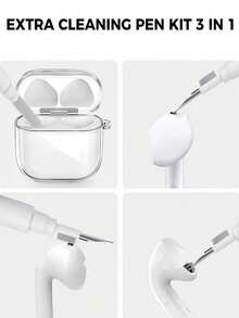 1 Bút vệ sinh + 1 Vỏ trong suốt phù hợp với tai nghe Bluetooth không dây Pro 3 thế hệ thứ 4 - trắng - Xem 7