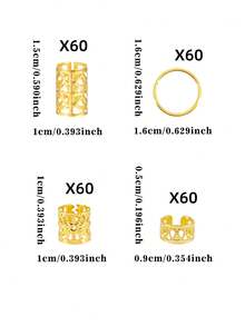40 pièces Chouchous métalliques vintage ajourés, pinces à cheveux, anneaux pour cheveux, accessoires pour cheveux pour tresses, été, accessoires pour la tête, épingles à cheveux, style bohème - Doré - Voir 9