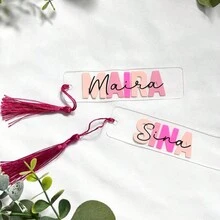 Personalized Acrylic Bookmark, Customizable Name, Unique Gift For Book Lovers, Mini Transparent Custom Bookmark, Suitable For Reading And Journaling - Multicolor - View 3