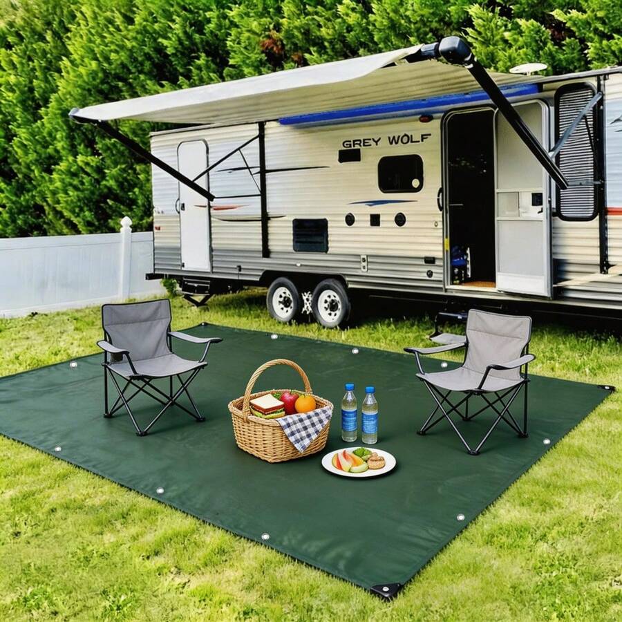 RV Heavy Duty Moisture-Proof Waterproof Mat, Waterproof Dust-Proof Ground Sheet, Essential For RV Outdoor Camping And Picnic - Green - View 1