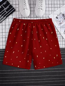 Men's Plus Size Casual Vacation Beach Shorts - Red - View 4