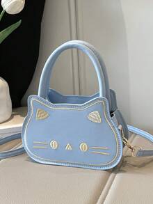 Cute Cat Shoulder Bag, Small Exquisite Fashion Versatile Bag, High-End Crossbody Bag For Girls - Blue - View 4
