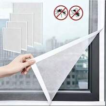 White Semi-Transparent Window Curtain, Enhanced Mosquito Net, Insect-Proof Window Door Curtain Mesh, Mesh Window Screen, Self-Adhesive Design, Easy To Install Without Drilling Holes; Available In Various Sizes. - Screen Windows - View 28