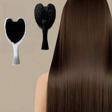 1 buah Sisir Pijat Bantalan Warna Matte Sayap Malaikat Premium dalam Kotak Hadiah, Cocok untuk Penataan Rambut Wanita, Sisir Bantalan Queen - Aneka warna 3 - View 4