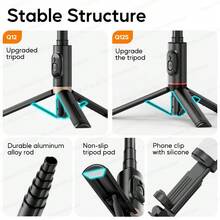 Foldable Wireless Selfie Stick Bluetooth Monopod With Fill Light,Multi-Angles Rotation Phone Holder With Remote Shutter,Stable Tripod Stand For Smartphone 16 15 14 13 12 Pro IOS Android - 查看 10