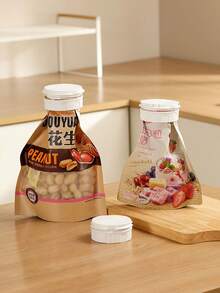 Snack Clips, Food Storage Accessories, Dual Opening Straws, Sealing Clips, Milk Clips. Dual Opening Dispensing Spout Kitchen Snack Fresh-Keeping Bag Plastic Sealing Clips For Oatmeal, Milk Powder, Seasoning, Moisture-Proof Sealing Clips - Multicolor - View 10