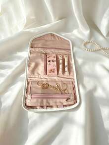 3D Butterfly & Floral Print Travel Jewelry Organizer Bag, Multi-Compartment Zippered Portable Flap Pouch For Necklaces, Earrings, Rings And Accessories, Suitable For Business Trips, Travel And Home - Multicolor - View 15