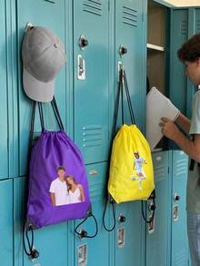 Custom Drawstring Backpack, Personalized Photo Drawstring Gym Bag, Multiple Colors Available, Sackpack For Travel Fitness Daily Use, School Supplies,Gifts For Men,Draw String Bag,Draw String Bag,Lightweight Cinch Sack, Fitness, After-School Club Bags - Multicolor - View 7