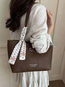 Bolso Tote de Lujo Ligero Nuevo Diseño de Moda PU de Alta Gama - Café - Ver 6