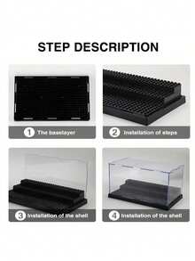 Building Block Minifigure Display Box Transparent Acrylic Display Case Assembly Alternative To Glass Box Plastic Dust-Proof Protection With Matte Black Base Storage Organizer Action Figure Desktop Collection Decor - Minifigure Display Box - View 6