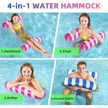 Foldable Inflatable Floating Hammock Sofa, Drainage Mesh Backrest Pool Lounger, Portable Water Float Bed For Summer Pool Party - Multicolor - View 4