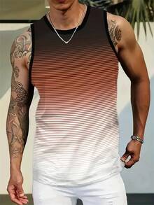 Chaleco Deportivo Sin Mangas 3D para Hombre con Estampado de Ciervo, Transpirable, Cuello Redondo, Secado Rápido, Absorbe la Humedad, Top de Verano - Negro - Ver 3