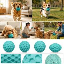 PETSIN 發聲狗球咀嚼玩具，高彈性無味球，適合幼犬與強咬犬，耐用耐磨，圓潤邊緣，室內外互動遊戲玩具 - 綠色 - 查看 9