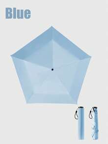 1Pc Super Light Ultra Slim Mini 3-Fold Umbrella With Cover, 5-Rib Thick Black Coating Sun & Rain Parasol, UV Protection Portable For Travel Beach Bedroom Decor, Summer Must-Have, Bridesmaid Birthday Back To School Gift, Pink Green Blue White Black - Multiple Styles - View 18