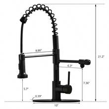 Purifier Kitchen Faucet Drinking Water Faucet With Roll Up Dish Drying Rack, Pull Down Water Filter Kitchen Sink Faucets Matte BlackSink Accessories Kitchen Sink Parts Sink Organizer - Black + Brass + Ceramic1 - View 8
