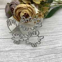 Troqueles de metal con efecto color blooming para kit de creación de tarjetas, troquelado de papel, máquina de scrapbooking, plantillas y bolsillos de almacenamiento, suministros - blanco plateado - Ver 6
