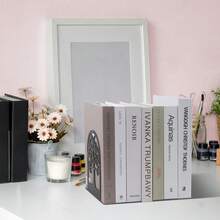 Black Metal Bookends Tree Of Life, Desktop Book Organizer, Bookshelf Book Holder, Non-Slip Book Stoppers, Office & Home Decor Rack - Multicolor - View 10