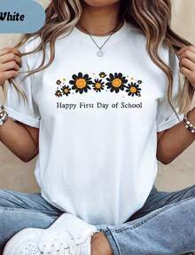 GiftCamia GiftTea; Happy First Day Of School Camia; Tea Gift To Appreciate Tea; Gift Camia For Tea Lovers; Back To School; Thick 100% Cotton Camia For School - 白色 - 查看 1