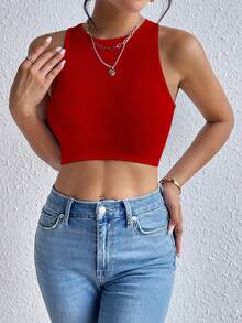 Popular Sleeveless Crop Top In European And American Style, Which Enhances The Figure, Modern And Sexy. - 白色 - 查看 7