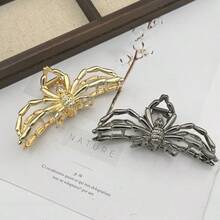 1件萬聖節金屬蜘蛛髮夾，節日派對時尚髮飾 - 彩色 - 查看 2