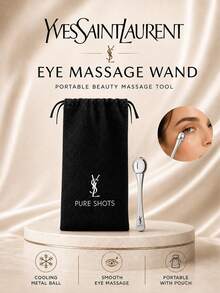 YSL Eye Massage Stick 7.5cm, Cool Metal Tip, Ergonomic Grip, Includes Branded Pouch, Soothes Eye Area, Perfect For Self-Use Or Gifting - Silver - View 2