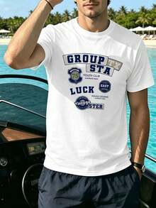 Camiseta de algodón vintage para hombre, 100% algodón, corte holgado, estilo hip-hop urbano, cómoda, estampado gráfico único. - Blanco - Ver 2