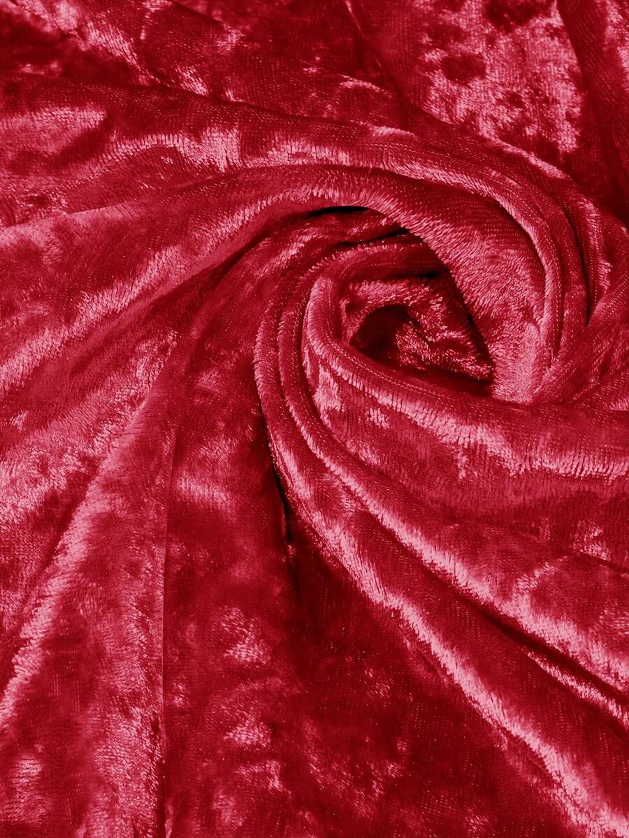 1pc Matte Velvet Fabric, Soft & Luxurious Material, Handmade DIY, Sewing, Clothing, Interior Decoration, Curtains, Decor - Red - View 1