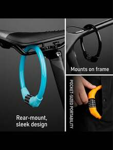 Gembok Kombinasi Baja dengan Fungsi Reset, Cocok untuk Anti Pencurian Sepeda, Struktur Kawat Baja/PVC, Desain Kata Sandi 4 Digit, Cocok untuk Sepeda Gunung, Sepeda Balap, Sepeda Listrik, dan Sepeda Motor | Gembok Sepeda Kawat Baja - MultiWarna - View 4