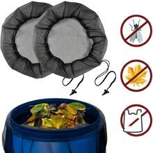 4pcs/Set Bucket Mosquito Net Cover, Garden Outdoor Rain Barrel Mesh Cover, Sieve Protective Cover, Filter Protective Net, Water Tank Sieve Protective Cover, Suitable For Summer Outdoor Yard Bucket Anti-Leaf, Anti-Mosquito, Anti-Dust - Black - View 3