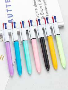 1 Set Multicolor Neutral Pens, 1.0mm, 4-In-1 Colored Pens, Slim Pen Tip With Adjustable Length, Cute Candy Color Series Pens, 4 Colors In One, Suitable For School, Back To School Season, Student Exams, Note Taking, Whiteboard, Office Supplies - Multicolor - View 6