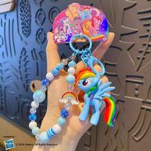 Hasbro My Classic Hanging Ornaments, Including Twilight Sparkle, Rainbow Dash, Applejack, Rarity, Fluttershy And Pinkie Pie; Creative Bag Charms. - Beaded Keychain - View 8