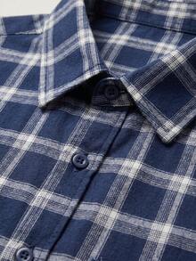 glestore Men's Vintage Casual Printed Long Sleeve Button Down Shirt, Suitable For All Seasons, Versatile - Royal Blue - View 7