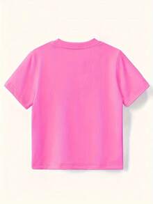 Pure Cotton T-Shirt For Girls With "MIMI'S GIRL" Print - Hot Pink - View 2
