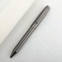 奢華扭紋金屬圓珠筆 磨砂黑 旋轉式主管書寫筆 流暢墨水 商業辦公簽名禮品筆 - 702 - 查看 3