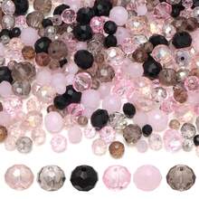 1 Pack Grey-Pink Glass Crystal Point Beads, Random Color Shades (Random Quantity Per Color) - Grayish Pink - View 6