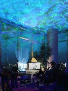 LED Projector Light - 2-In-1 Aurora & Ocean Wave Night Light, With Remote Control, 14 Stunning Effects, Powered By Included Cable, Suitable For Bedroom, Game Room, Home Theater Decoration, Ambient Lighting & Relaxation - Multicolor - View 2