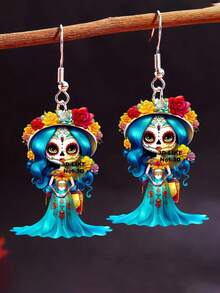 Halloween Fashion Acrylic Ghost Bride Earrings, Women's Fun Fashion Jewelry Gift - Multicolor - View 7
