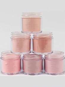 6/4/2/1pc Random Color Romantic Pink Nail Powder - Glitter Carving Crystal Powder For Professional DIY Nail Extension - Shimmer Decoration Art - Multicolor - View 5