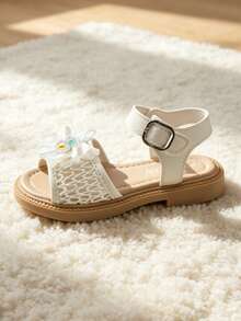 2026 Beige/Silver Sweet Princess Sandals - Mesh Bow Rabbit Decor Girls Sandals - Suitable For Daily Outings And Other Occasions! - Beige - View 4