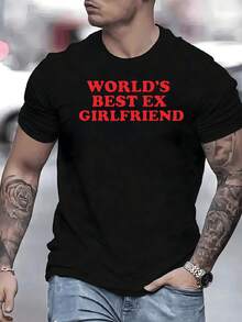 Text Humorously Proclaiming To Be The Best Ex-Girlfriend In The World To Highlight A Past Relationship That Has Ended, This Original Men's T-Shirt - Black - View 1