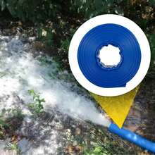 VEVOR Manguera de Descarga de 76 mm x 32 m Manguera Plana de Tela de PVC Manguera de Drenaje Resistente con Abrazaderas Resistente a la Intemperie para Piscina y Transferencia de Agua, Azul - 3"x100" - Ver 1