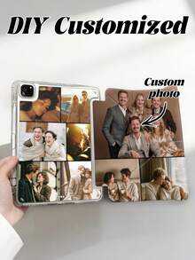 1 buah Casing Pelindung iPad Lipat yang Dapat Disesuaikan, DIY Kustomisasi Foto Keluarga/Teman/Pasangan, 11 Inci, Kompatibel dengan iPad Air 4/5 10.9 Inci, iPad 7/8/9 10.2 Inci, S6 10.4 Inci, Tablet Tab A7 Lite 8.7 Inci, Sampul Gaya , Hadiah Kembali ke Sekolah, Hari Valentine, Tahun Baru, Pernikahan - Putih - View 1