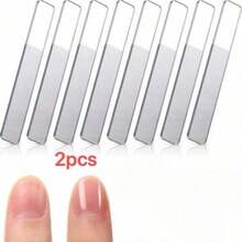 2Pcs Square Nano Glass Nail File Strips, Physical Nail Repair Polisher Without Damage, High-Quality Manicure & Nail Art Tools, Travel & Home Care Kit, Bulk Wholesale Pack - Silver - View 8