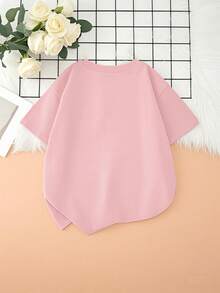 [Guan Yi Shu Selection]Capybara And Pufferfish Print T-Shirt|Short Sleeve Sports T-Shirt For Boys And Girls Ages 4-13 | Casual Printed T-Shirt For Kids - 軍綠色 - 查看 2