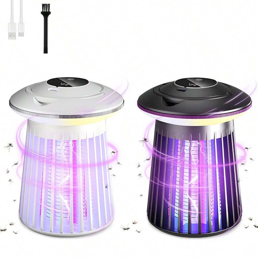 Portable LED 7-Color Camping Light, Electric Mosquito Repellent Lamp, Wireless Rechargeable Mosquito Killer, Suitable For Outdoor Camping, Exploration, Garden, Patio - Multicolor - View 1
