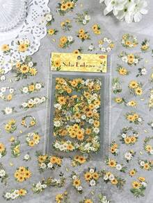 6pcs/Pack Vintage Floral PET Stickers, Botanical Jasmine & Daisy Nail Art Decals For DIY Manicure, Scrapbooking, Journaling, Planner, Photo Album, Card Making & Craft Decoration - Dream Flower Language - View 12