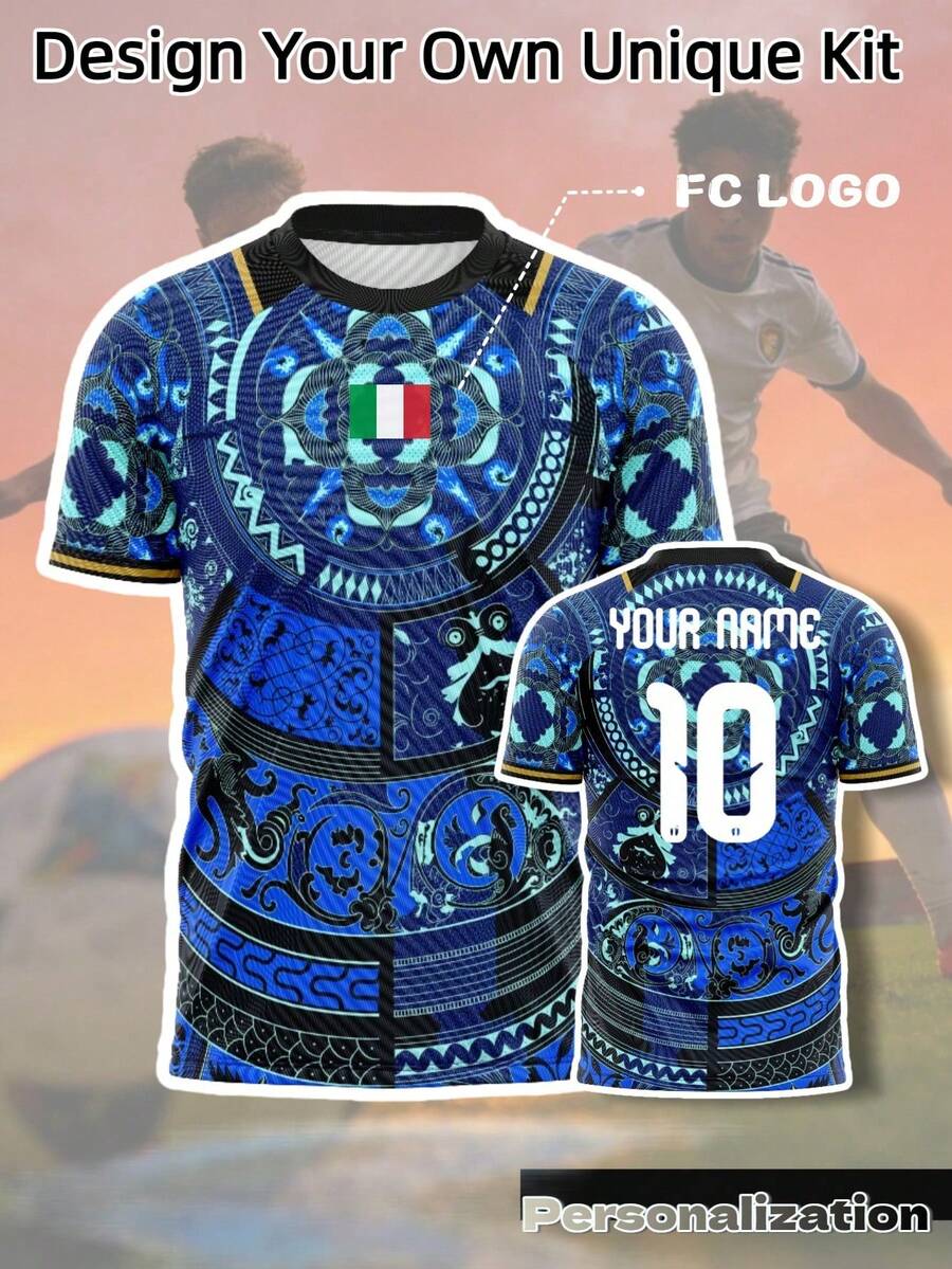 Personalize Your Mexican National Soccer Team Jersey: Available In Green, White, And Red, With The Option To Add Your Name And Number. Made With Lightweight, Quick-Drying Fabric. - 藍色 - 查看 1