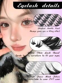 Spikes False Eyelashes, Soft And Flexible, Can Be Paired With Any Makeup Look, Ultra-Fine Lash Roots, Create Natural And Lightweight Lash Extension Effect, Help You Create Charming Anime Style Eyelashes - View 6