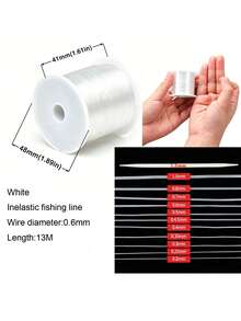 150-10M 0.2-0.8MM Negro/Blanco Transparente Cuerda de Pesca No Elástica Fuerte Cordón de Cuentas Hilo de Nylon Accesorios para Hacer Joyas Cuerda Decorativa - hilo de pescar no elástico - Ver 27
